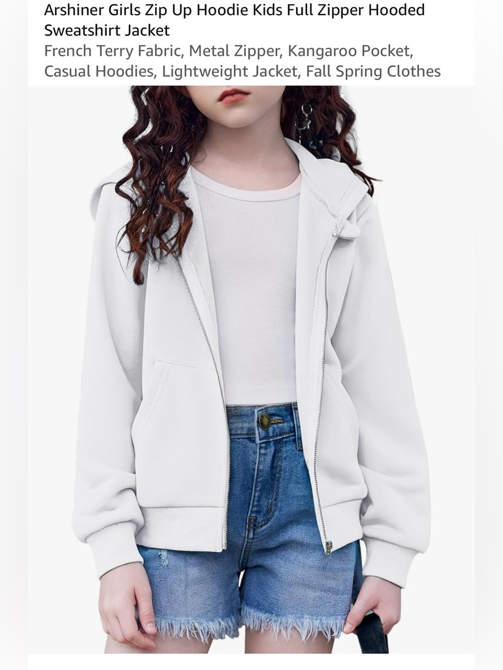 Girl’s Zip Up Hoodie